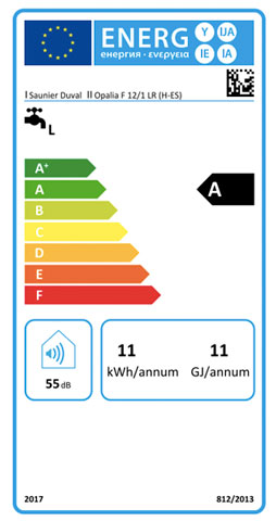 etiqueta de eficiencia energetica calentador saunier duval opalia f 12